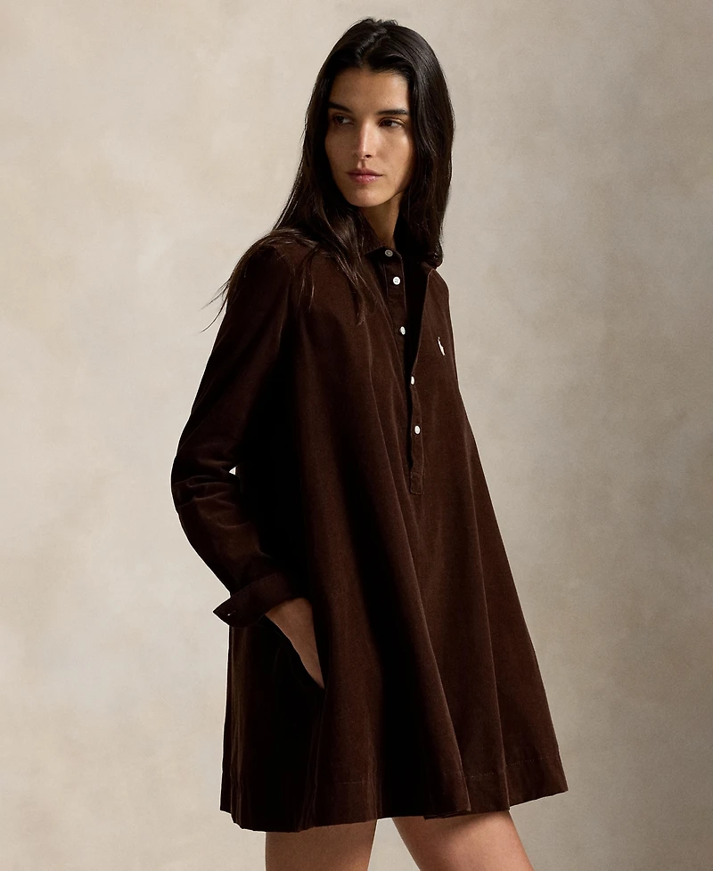 Polo Ralph Lauren Women's Corduroy Pleated Shirt Dress