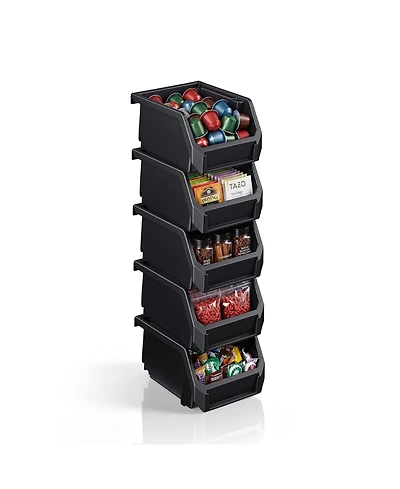 Sorbus Extra Small Open Front Stackable Kitchen Storage Bin - Pantry and Cabinet Organizer