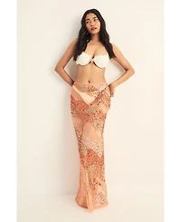 Nasty Gal Women's Starfish Wave Beaded Maxi Beach Skirt