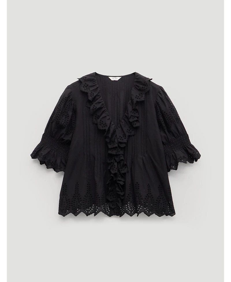 Hush Women's Koa Short-Sleeve V-Neck Ruffle Blouse