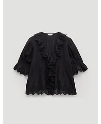 Hush Women's Koa Short-Sleeve V-Neck Ruffle Blouse