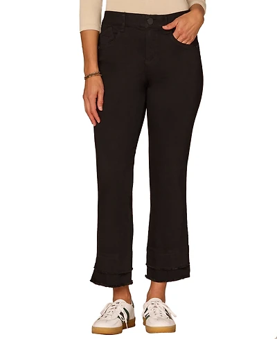Democracy Petite "Ab" Solution Kick Flare Mid Rise Jeans