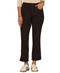 Democracy Petite "Ab" Solution Kick Flare Mid Rise Jeans