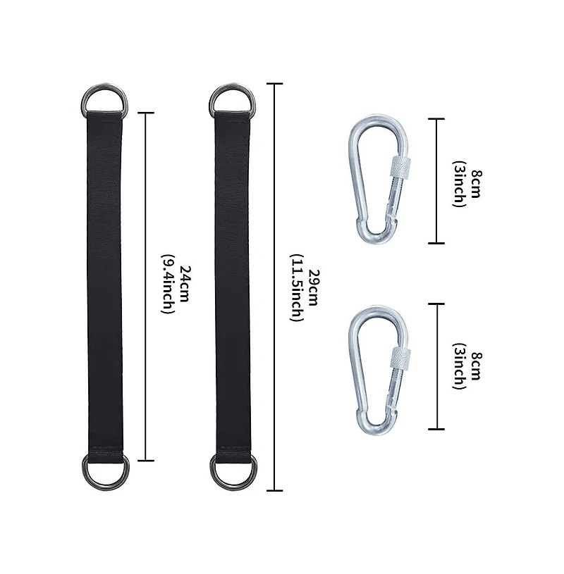 Piscifun 2 Tree Swing Straps Hanging Kit 2200 Pound Capacity Stainless Steel Carabiners For Hammock Swing