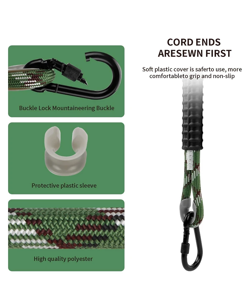 Piscifun Heavy Duty Adjustable Tree Swing Ropes Straps Carabiners 1000lbs Durable Hanging Kit