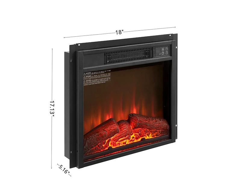 sumyeg Electric Fireplace Insert 18" 1400W 120V with Remote Control