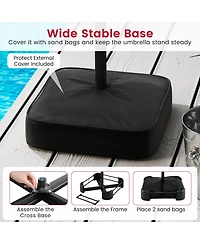 Sugift 15 Feet Double-Sided Twin Patio Umbrella with Crank and Base