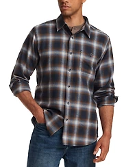 Weatherproof Vintage Men's Waffle Flannel Plaid Shirt