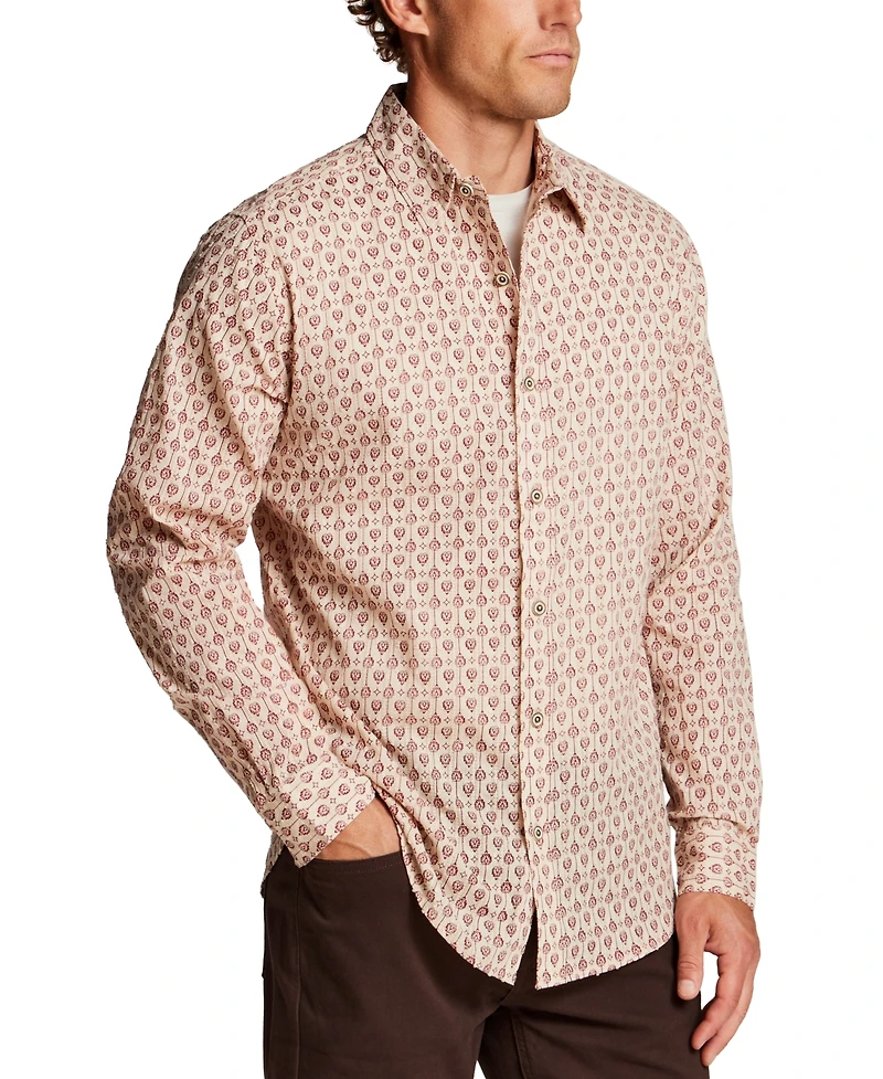 Weatherproof Vintage Men's Dobby Motif Holiday Print Shirt