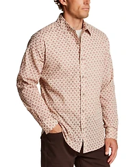 Weatherproof Vintage Men's Dobby Motif Holiday Print Shirt