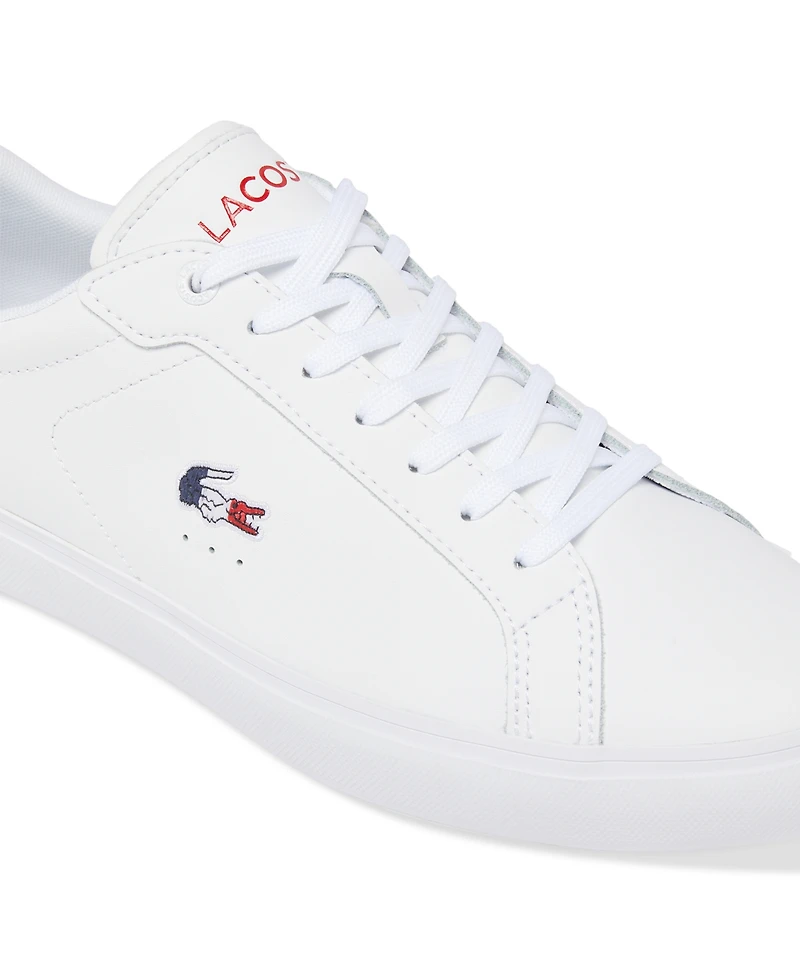 Lacoste Powercourt Leather Lace-Up Tennis Sneakers