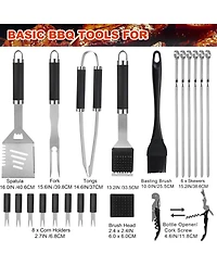 Xdovet Bbq Grill Tools Set Stainless Steel Barbecue Kit Aluminum Case Gifts for Men Dad
