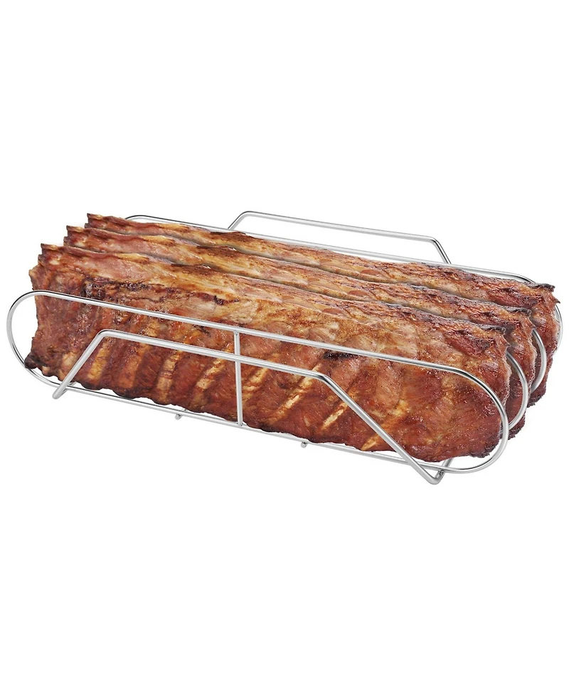 Xdovet Stainless Steel Rib Rack for Grill Holds 3 Ribs 18" Bbq Accessories Gifts Men