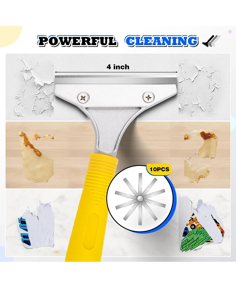 Xdovet Scraper Tool Long Handle Heavy Duty Window Tile Ceiling Cleaning