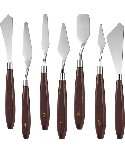 Xdovet Stainless Steel Spatula Palette Scraper Wood Handle Art Mixing