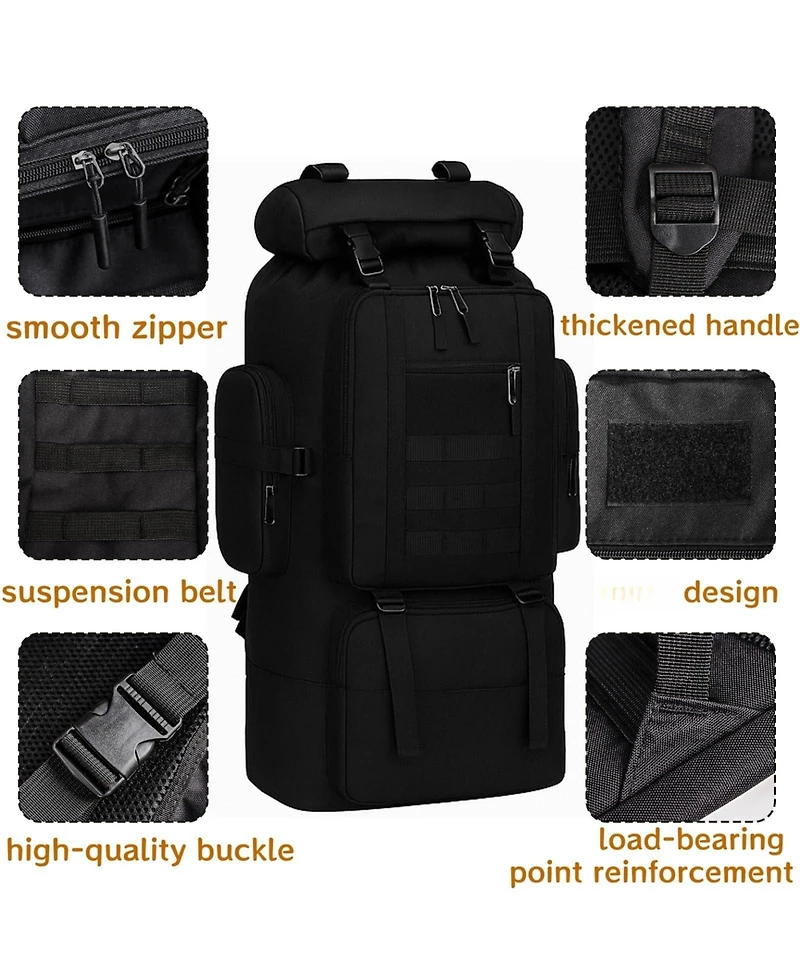 Piscifun 100L Waterproof Molle Hiking Backpack Large Capacity Travel Daypack for Outdoor Sports