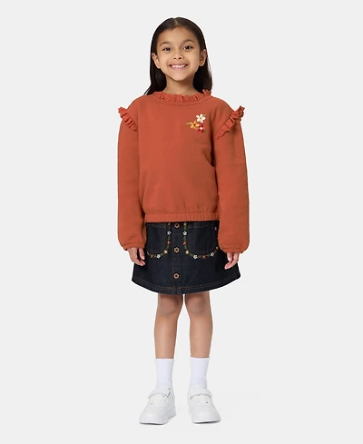 Kids Headquarters Toddler Girls' 2T-4T Long-Sleeve Top and Skirt, 2-Piece Set
