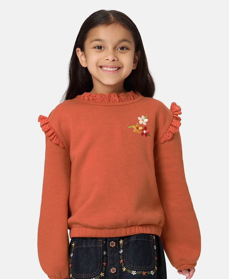 Kids Headquarters Toddler Girls' 2T-4T Long-Sleeve Top and Skirt, 2-Piece Set