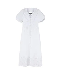 Whistles Women's Cotton Broderie V-Neck Dress