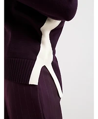 Phase Eight Women's Hallie Tipped Crewneck Long-Sleeve Contrast-Stripe Sweater