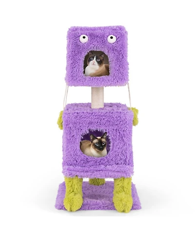 Hongge Monster-Themed Cat Tower with 2 Private Condos, 44 Inch