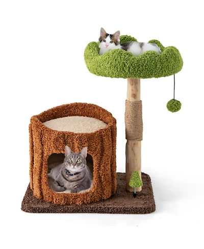 Hongge Compact Cat Tree Tower with Sisal Scratching Posts, 29 Inch