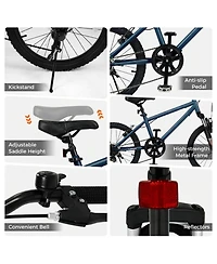 Hongge 20-Inch Kids Mountain Bike with Front Suspension Fork, 6-Speed and V-Brakes, Up to 110 lbs, Ages 8+