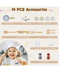 Hongge Clicking Knobs 14-Piece Play Kitchen, Ages 3+