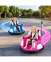 Hongge 12V Kids Ride On Bumper Car with Dual Joystick Control and Remote Control, Ages 18 Months+