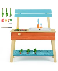 Hongge Mud Kitchen with Grill Rack and Water Sink, Ages 3+