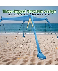 Aofar Beach Tent UPF50+ Sun Shelter with Sandbags Shovels Pegs Poles