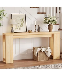 homfan 70.9" Farmhouse Narrow Console Table, Rustic Entryway Sofa Table for Living Room, Hallway