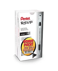 Pentel Rsvp Ballpoint Pen, (0.7mm) Fine Line, Buy 20, get 4 more Free