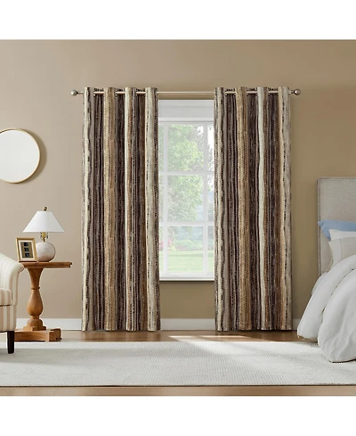 Sun Zero Avila Abstract Stripe 100percentage Blackout Grommet Curtain Panel