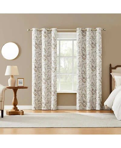 Sun Zero Bria Antique Botanical 100percentage Blackout Grommet Curtain Panel
