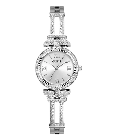 Guess Women's Quartz Silver-Tone Stainless Steel Watch 28mm