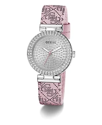 Guess Women's Quartz Pink Genuine Leather Watch 32mm