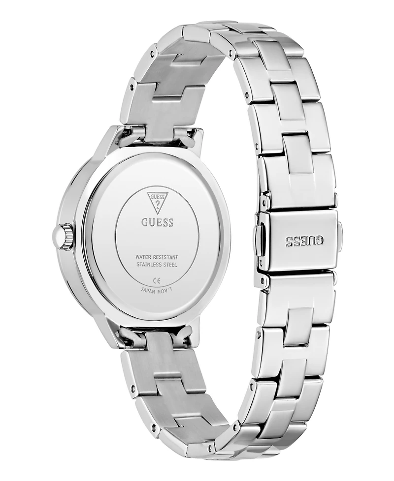 Guess Women's Quartz Silver-Tone Stainless Steel Watch 34mm