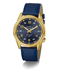 Guess Men's Blue Genuine Leather Watch 42mm