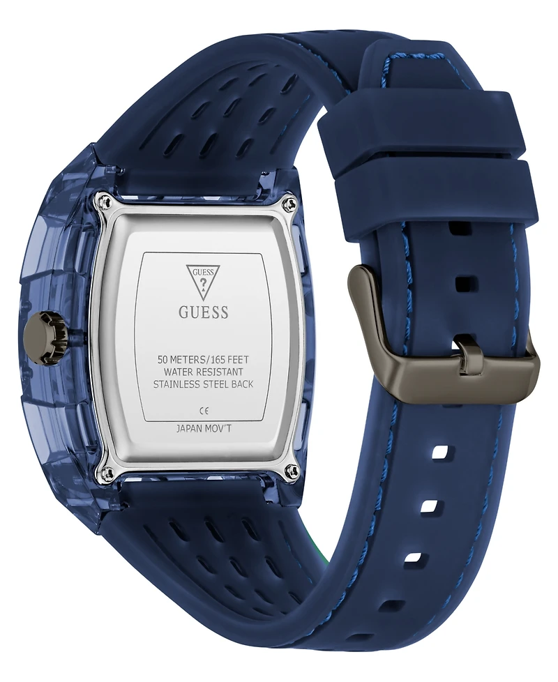 Guess Men's Quartz Blue Silicone Watch 43 mm x 42 mm