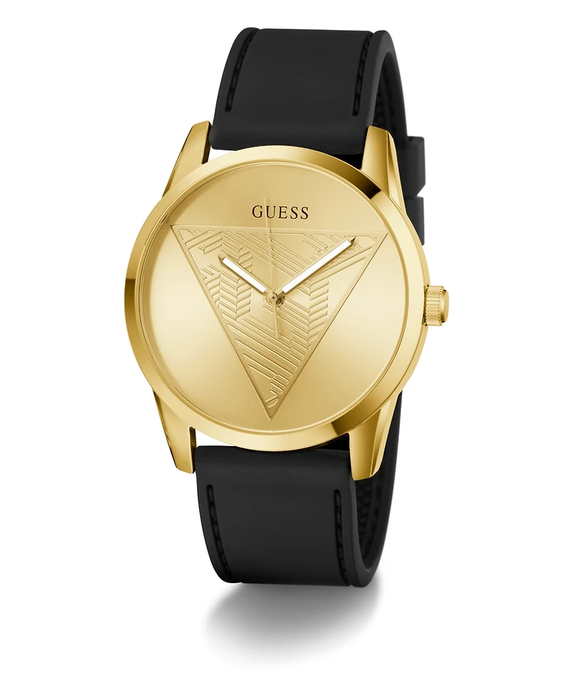 Guess Men's Black Silicone Watch 42mm