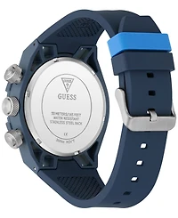 Guess Men's Quartz Blue Silicone Watch 46mm