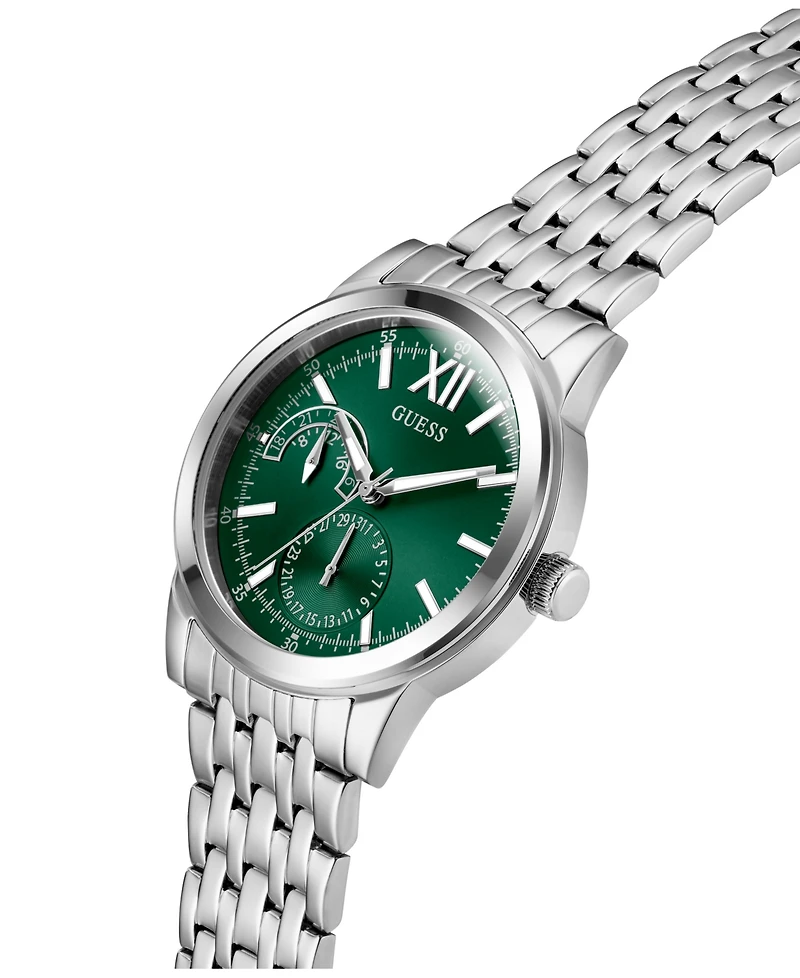 Guess Men's Quartz Silver-Tone Stainless Steel Watch 42mm