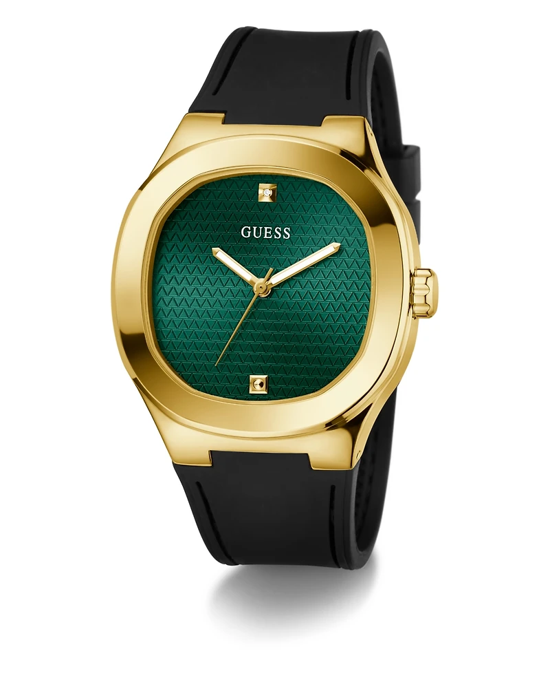 Guess Men's Quartz Black Silicone Watch 42mm