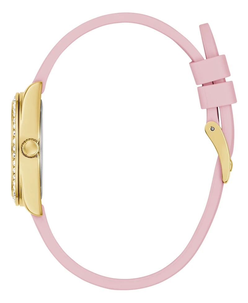 Guess Women's Quartz Pink Silicone Watch 30mm