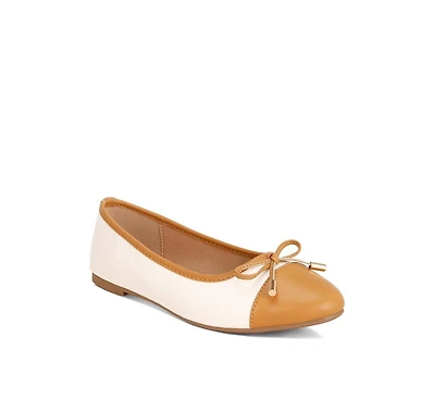 London Rag Womens Natania Two Tone Ballet Flats