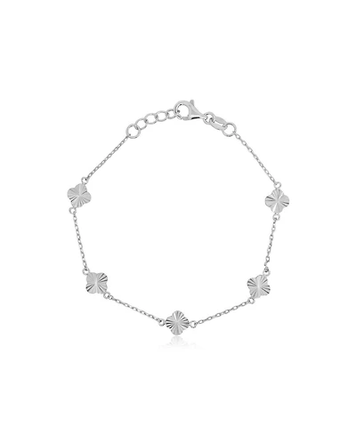 The Lovery Mini Fluted Clover Bracelet Sterling Silver