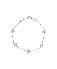 The Lovery Mini Fluted Clover Bracelet Sterling Silver