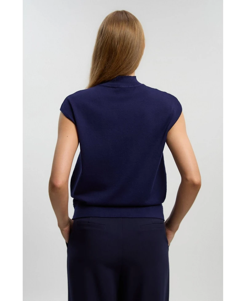 Karen Millen Women's High Neck Knit Tank Top