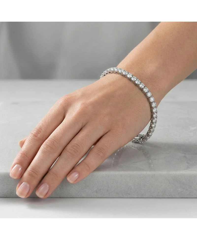 Classic White Gold Plated Cubic Zirconia 5MM Tennis Bracelet